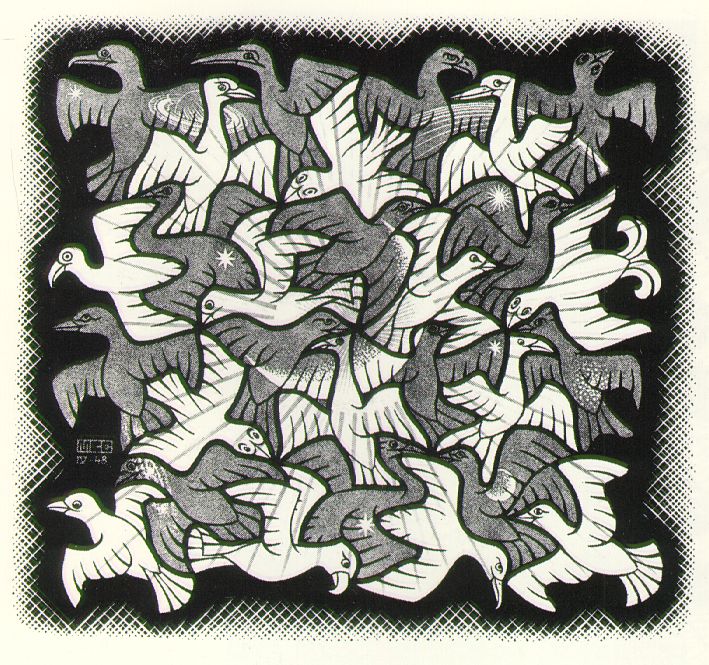 Escher was also a master at creating tessellations; which are tiled pictures 