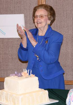 Grandma after blowing out the candles