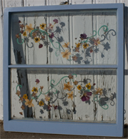 vintage window with dried flowers vintage window with dried flowers